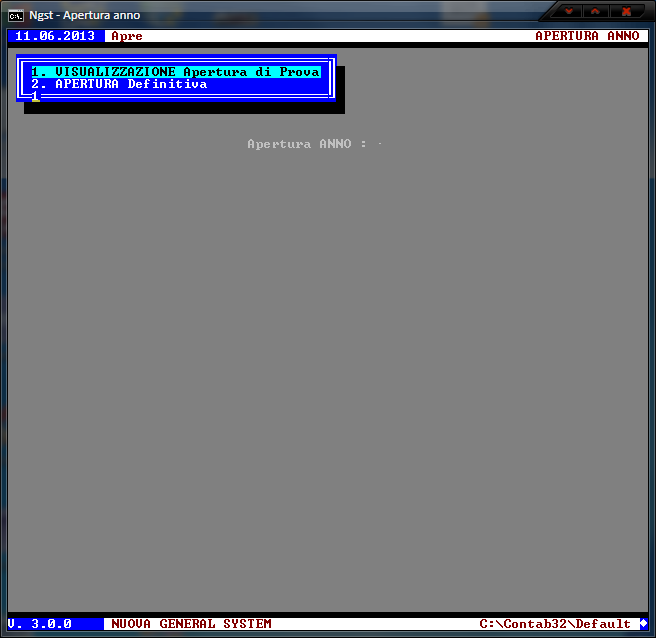 Apertura Anno – Scelta Apertura di prova o definitiva