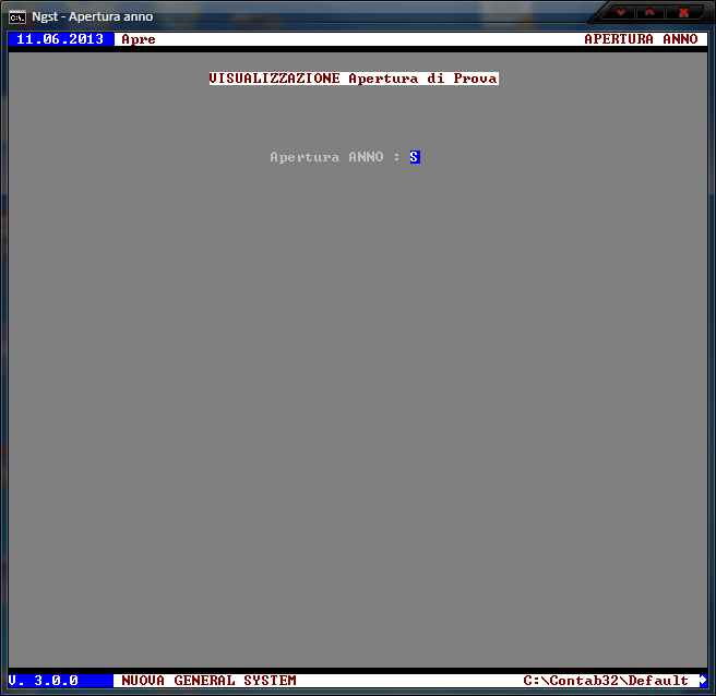 Apertura Anno – Conferma Apertura