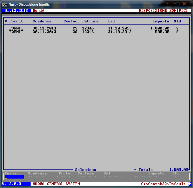 Disposizione Bonifici – Inserimento/Modifica scadenza