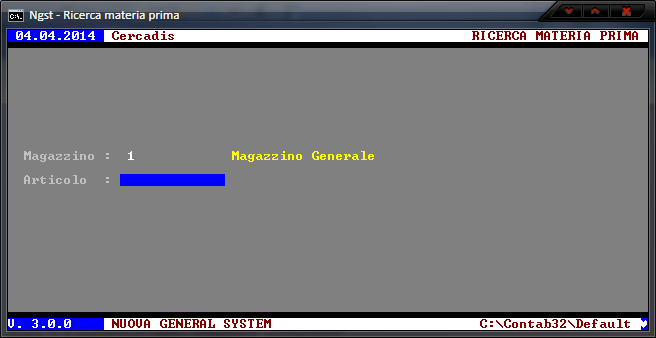 Stampa Materie Prime in Distinta