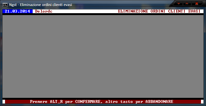Eliminazione Ordini Clienti evasi