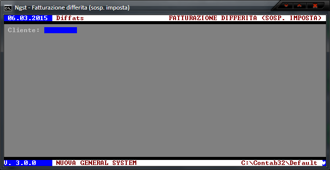 Fatturazione Differita (Sosp.) - Scelta Cliente