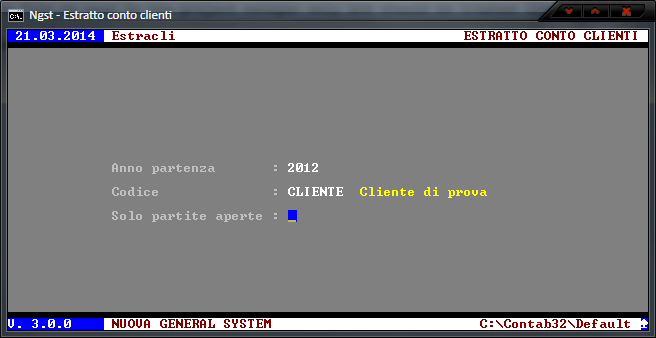 Stampa Estratto Conto Clienti