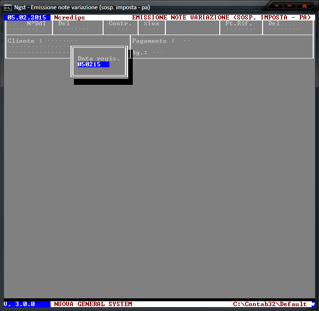 Emissione Note Variazione (Sosp. - PA)