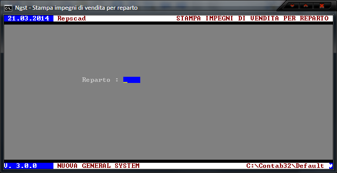 Stampa Impegni di Vendita per Reparto