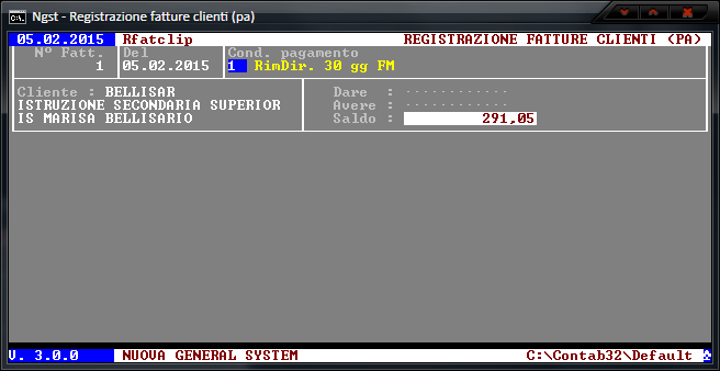 Registrazione Fatture (PA) – Inserimento dati testata