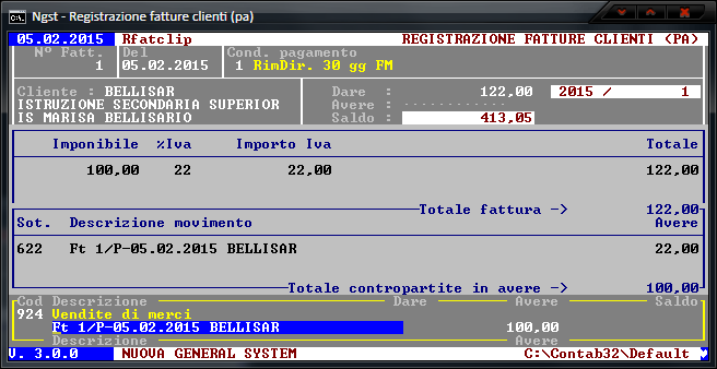 Registrazione Fatture (PA) – Contropartite