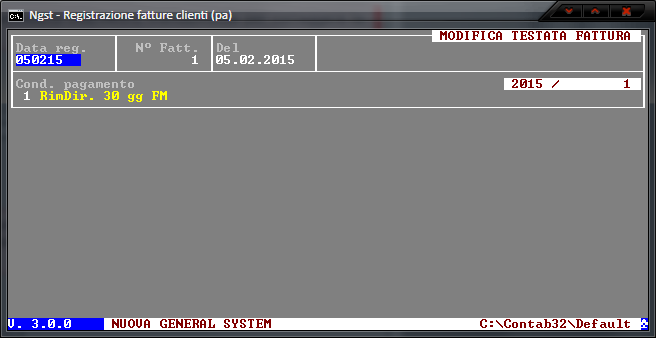 Registrazione Fatture (PA) – Modifica