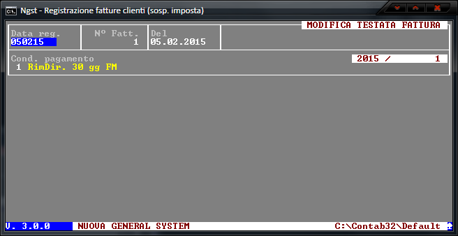 Registrazione Fatture (Sosp.) – Modifica