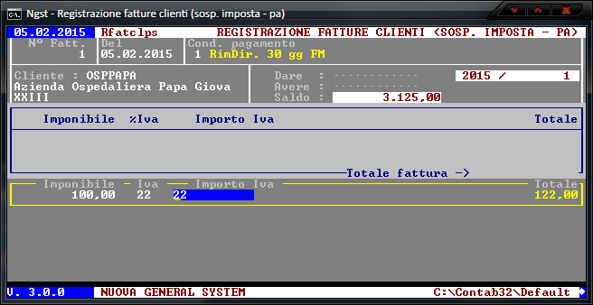 Registrazione Fatture (Sosp. - PA) – Iva