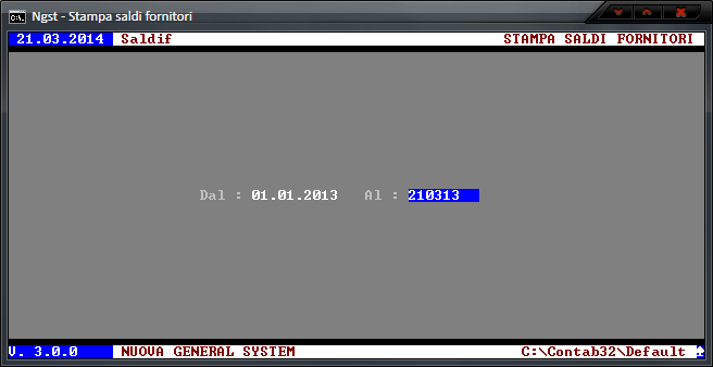 Stampa Saldi Fornitori