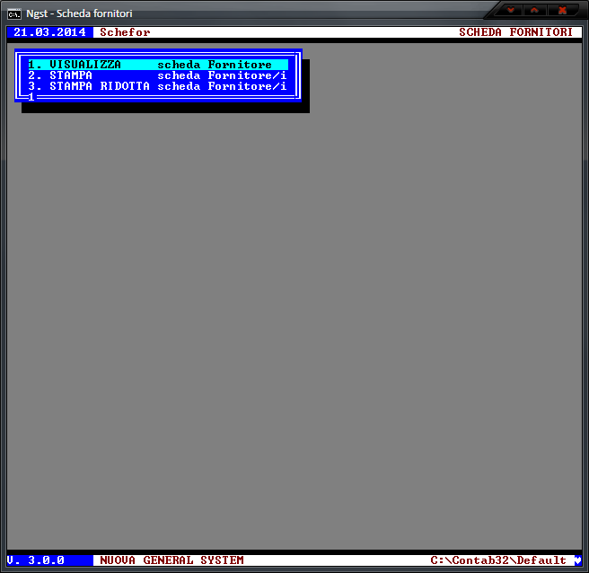 Stampa Schede Fornitori