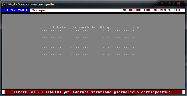 Scorporo Iva Corrispettivi – Contabilizzazione registrazioni giornaliere e Carico dati