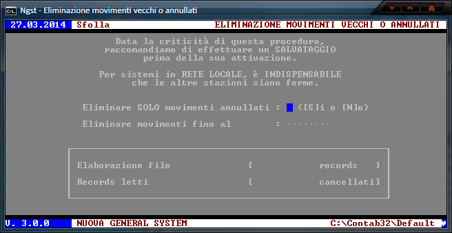 Eliminazione movimenti vecchi o annullati