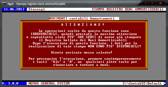 Stampa Registro dei Beni Ammortizzabili – Conferma movimenti