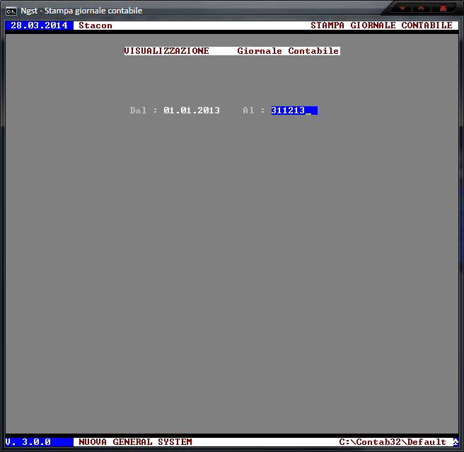 Stampa Giornale Contabile - Indicazione periodo