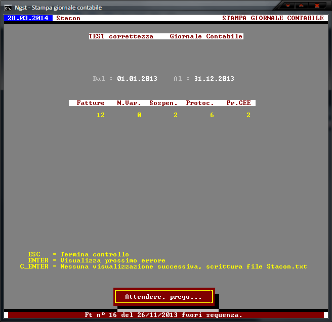 Stampa Giornale Contabile - Test correttezza