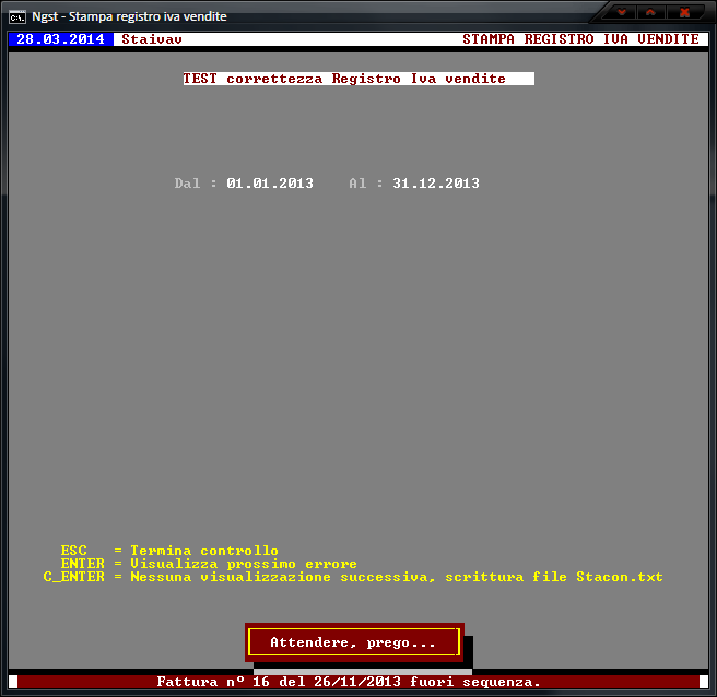  Stampa Registro IVA Vendite - Test correttezza