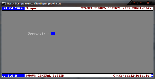 Stampa Elenco Clienti (per Provincia)