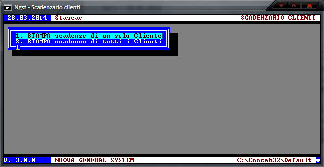 Stampa Scadenzario Clienti