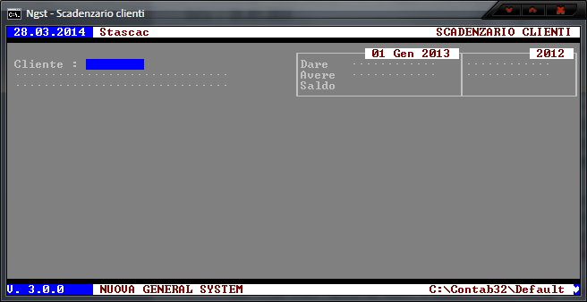 Stampa Scadenzario Clienti – Scelta Cliente