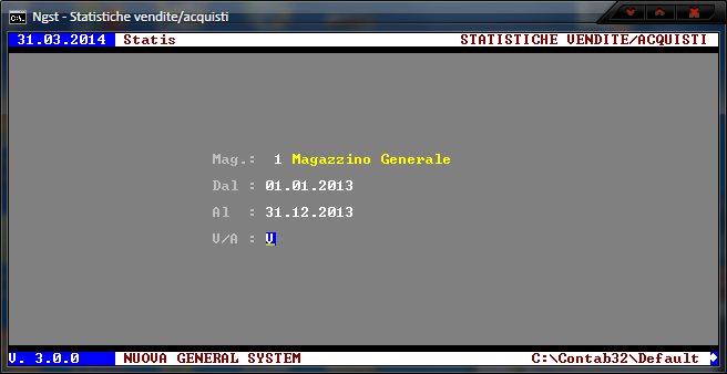 Stampa Statistiche di Vendita o Acquisto