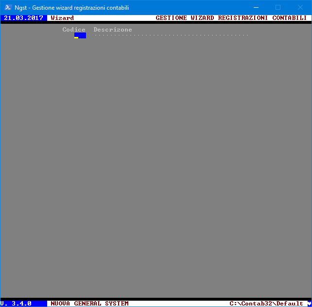 Generazione procedure guidate – Scelta WIZARD